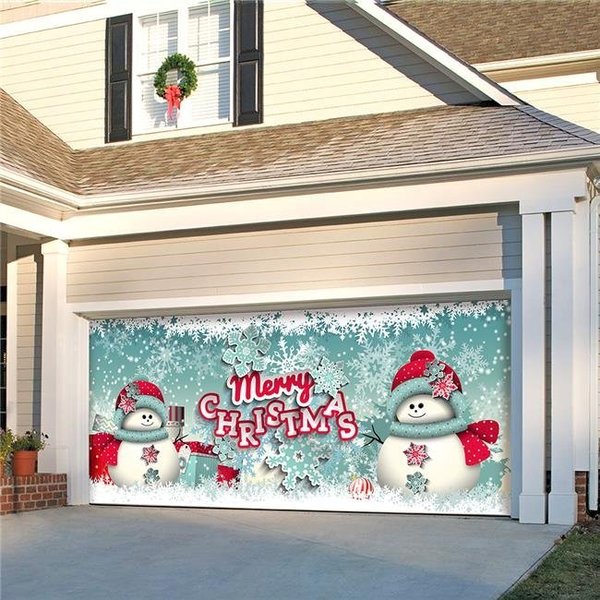 My Door Decor My Door Decor 285905XMAS-001 7 x16 ft. Snowman Merry Christmas Outdoor Christmas Holiday Door Banner Decor; Multi Color 285905XMAS-001